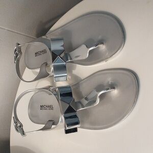Silver Michael Kors Jelly Sandals